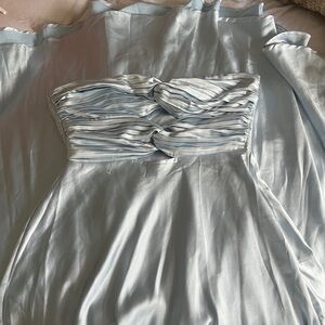 Showpo Elegant Light Blue Strapless Dress🦋